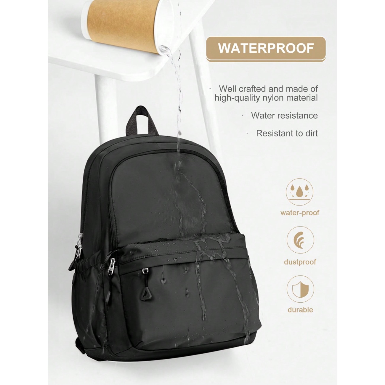 Laptop Backpack 15.6 - กระเป๋าเป้สำหรับนักเรียนระดับมัธยมต้นและมัธยมปลายสำหรับเด็กชายและเด็กหญิง, กระเป๋าเป้สำหรับใส่แล็ปท็อปขนาด 14 นิ้ว 15.6 นิ้ว,