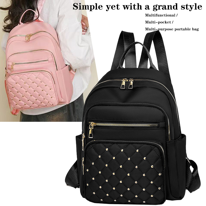 Mini Backpack Purse - กระเป๋าเป้สะพายหลังผู้หญิงผ้าเนื้อนุ่มสำหรับใช้ในชีวิตประจำวัน ดีไซน์กระเป๋าด้านข้าง กระเป๋าเป้หลากสีเรียบง่ายสำหรับการจับคู่สไตล์ลำลอง