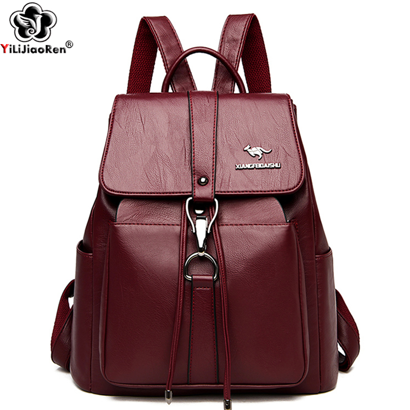 Travel Backpack Anti Theft - กระเป๋าเป้สะพายหลังป้องกันการโจรกรรมผู้หญิงกระเป๋าสะพายแบรนด์ที่มีชื่อเสียงหนังกระเป๋าเป้สะพายหลังสําหรับสาวขนาดใหญ่ความจุกระเป๋าสุภาพสตรี Back Pack