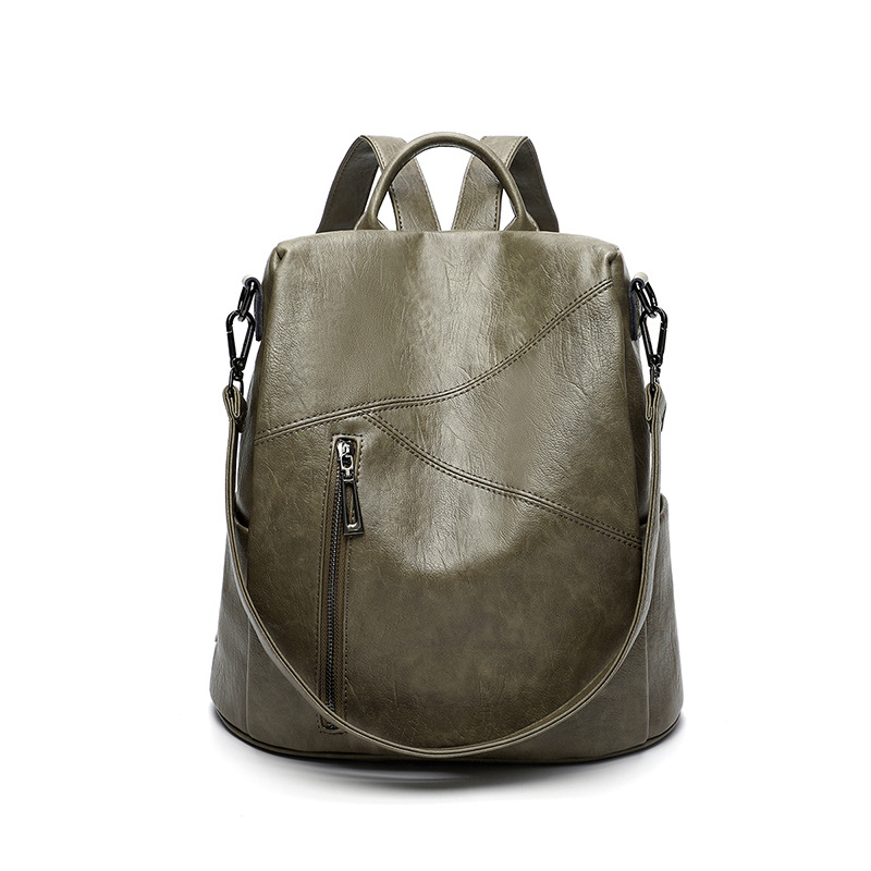 Travel Backpack Anti Theft - กระเป๋าเป้สะพายหลังผู้หญิงสไตล์เกาหลี, กระเป๋าเป้หนังนุ่มอเนกประสงค์รุ่นใหม่, กระเป๋าเดินทางอเนกประสงค์กันขโมยขนาดใหญ่