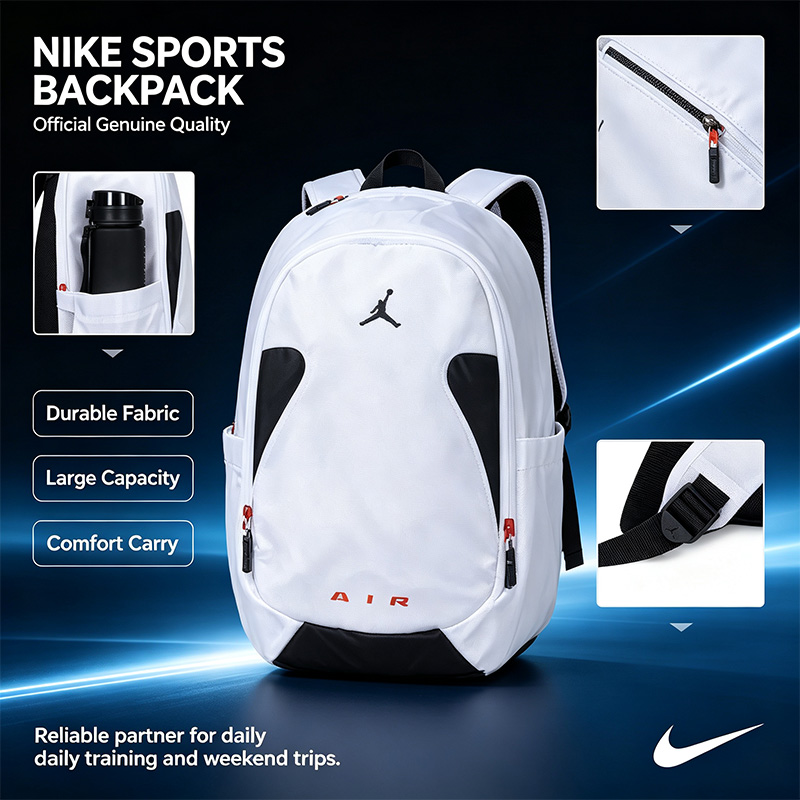 Fashion Backpack Women - กระเป๋าเป้สะพายหลังกีฬา Nike ของแท้สำหรับผู้ชายและผู้หญิง เหมาะสำหรับการเดินทางไปโรงเรียน การฝึกซ้อม ความจุขนาดใหญ่