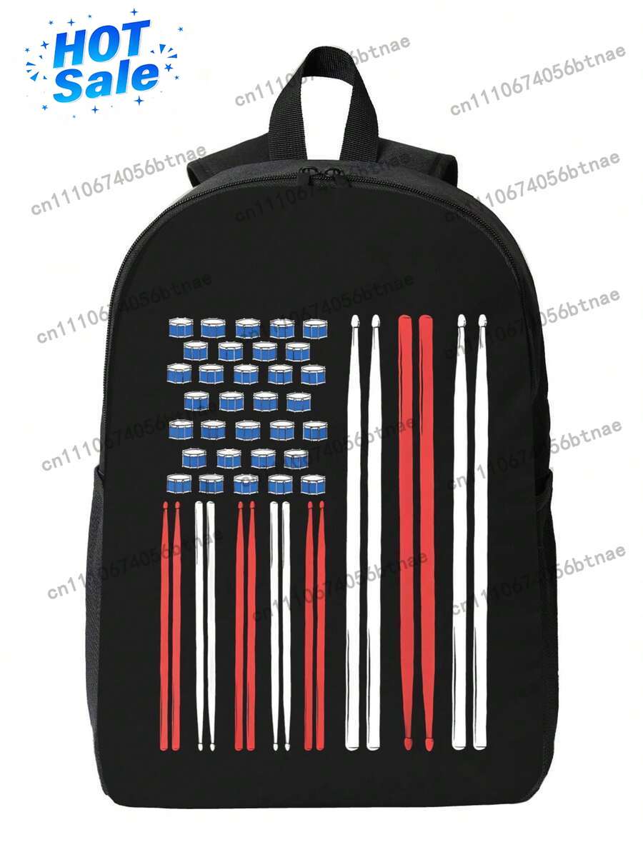 School Backpack Teen - Drum Sticks US American Flag 3